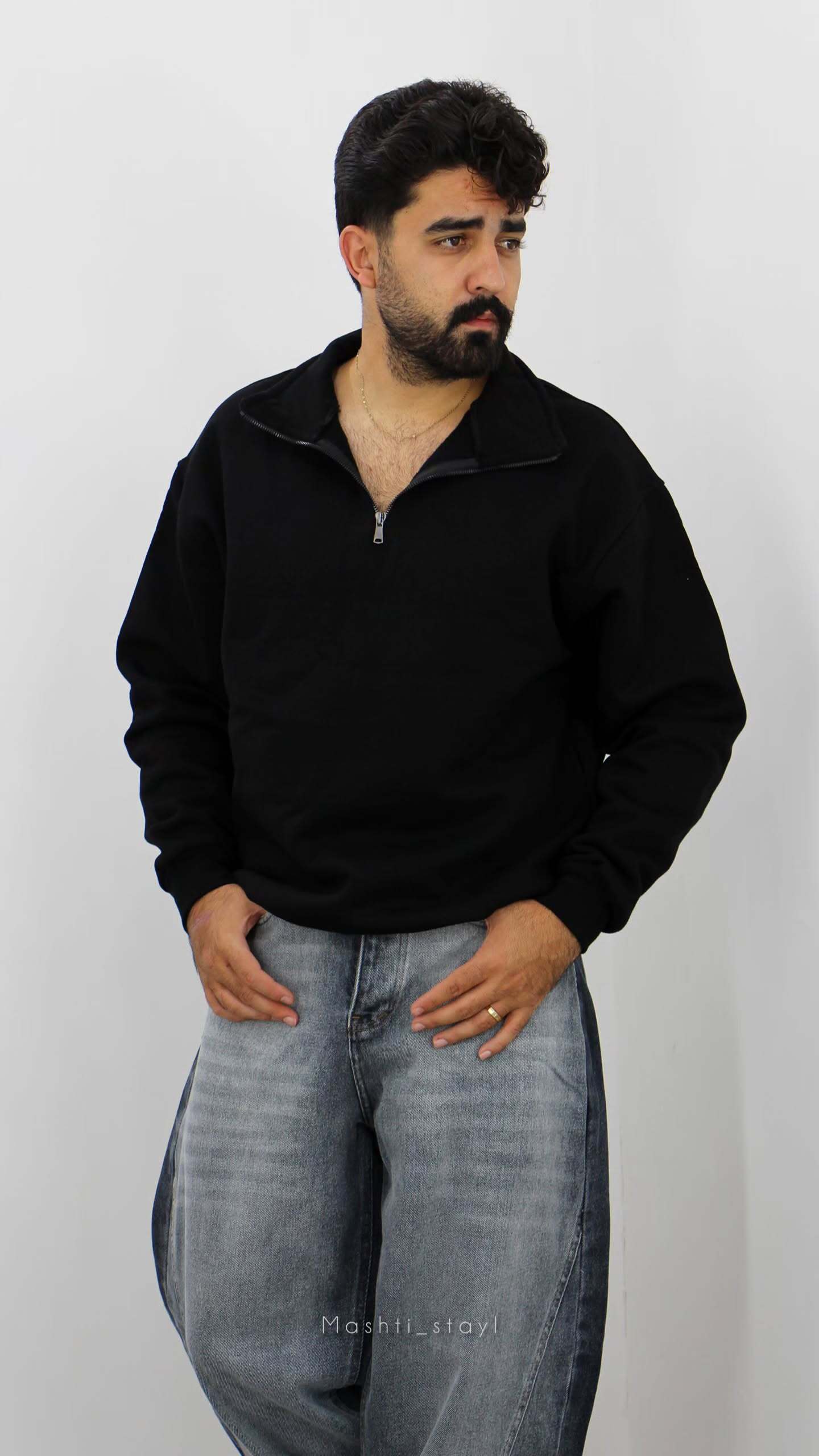 نیم زیپ سه نخ پنبه